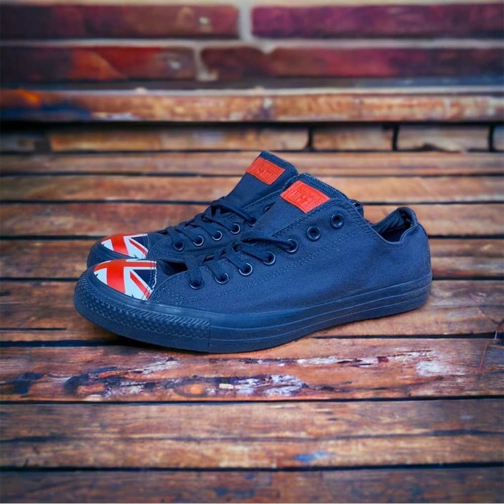 RARE-Converse ChuckTaylor AllStar OX Flag Toe UKπ¬π§ Core- Punk- EUC 8.5-blue-red - Picture 5 of 16